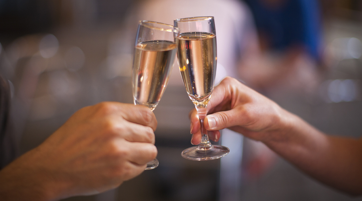 Enjoy a cool glass of delicious champagne in the region that first created it